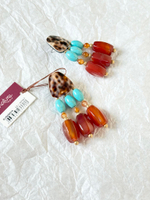 Серьги Nature Bijoux, Surabaya, с агатом, говлитом и раковиной тигровой Ципреи, NB25.2-12-90317 (кор