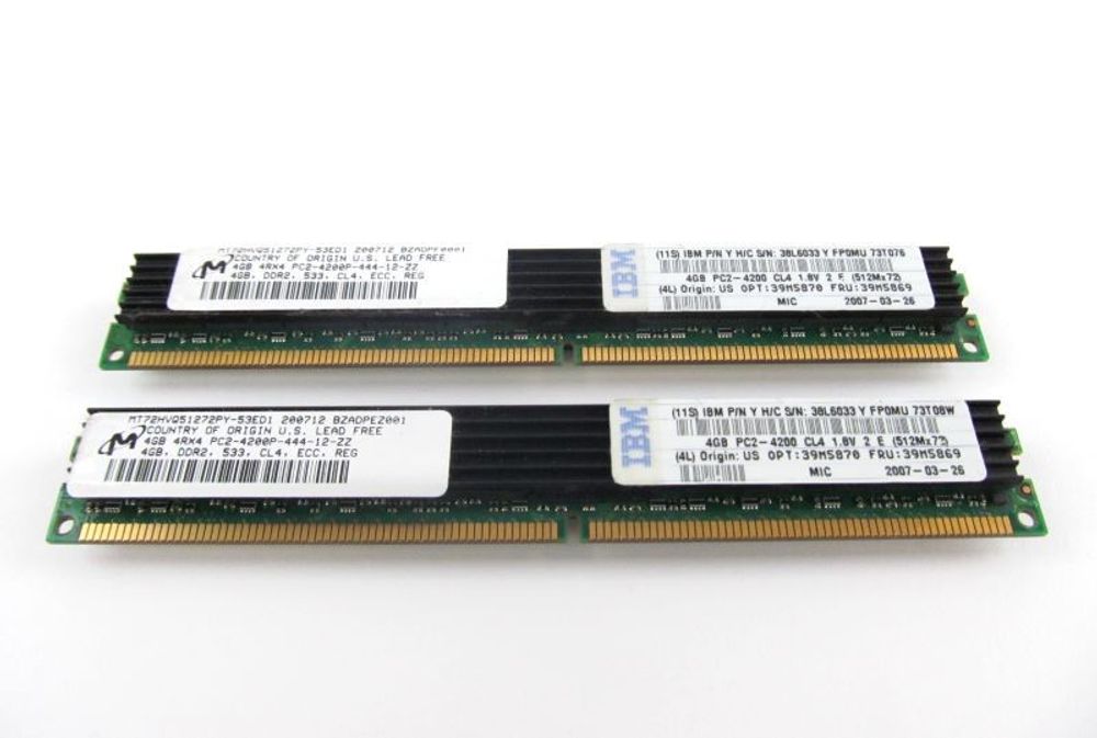 Оперативная память IBM 8GB (2x4GB Kit) DDR2-533 PC2-4200 VLP Memory BladeCenter LS21/ LS41 39M5870