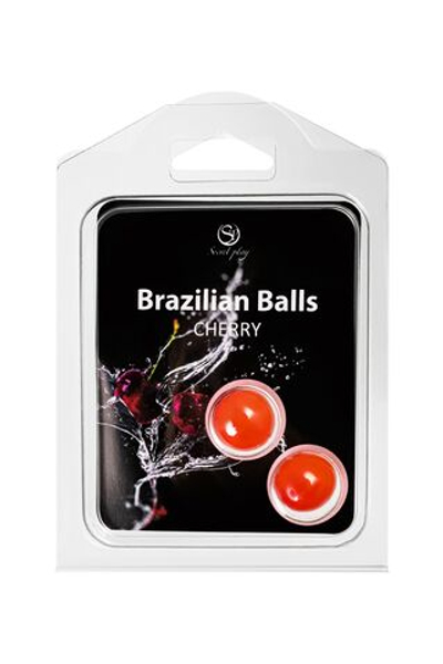 Набор из 2 шариков с массажным маслом Brazilian Balls с ароматом вишни