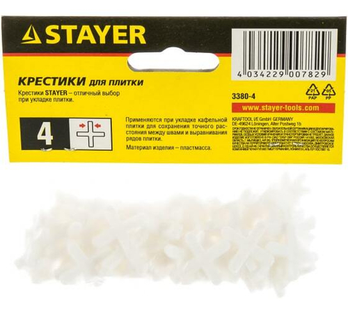 STAYER Крестики для плитки 4мм (100шт)