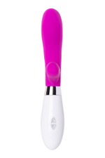 Розовый силиконовый вибратор с клиторальным стимулятором A-Toys Mady - 20,4 см. (Цвет: розовый)