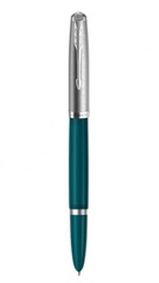 Перьевая ручка Parker 51 CORE TEAL BLUE CT, перо: F, цвет чернил: black/blue, в подарочной упаковке.