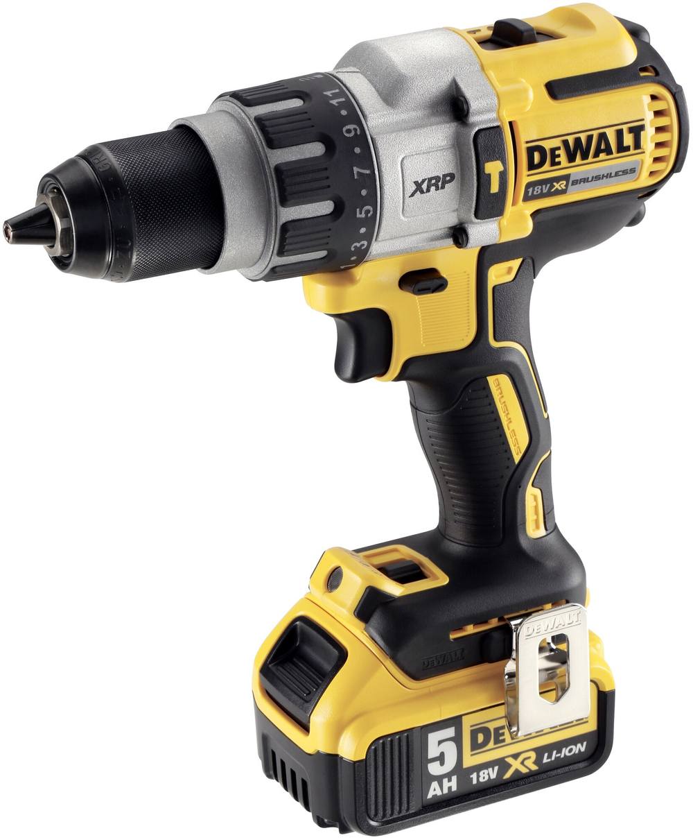 Ударная дрель-шуруповерт DEWALT DCD996P2, 18 В, 2250 об/мин, 38250 уд/мин, с 2 АКБ 5 Ач и ЗУ, в кейсе