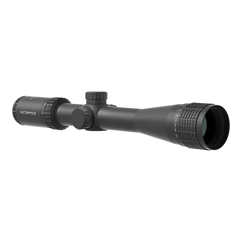 Прицел Vector Optics VictOptics SOI 4-12x40, AO, VNM-1 (MIL) - вид спереди справа, объектив и барабанчики