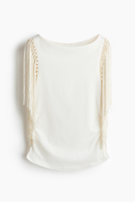 Топ с вырезом-лодочкой и кисточками - H&M