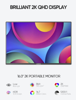 16" Портативный монитор Arzopa A3C WQXGA IPS 2560x1600, 144 Гц