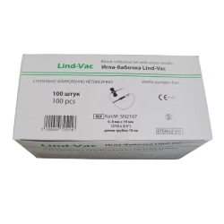 Игла-бабочка Lind-Vac, 21G x 3/4'' x 7'' 0.8мм х 19 мм, длина трубки 19 см (SN2107)