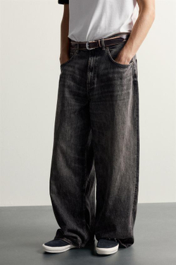 ZARA ДЖИНСЫ BAGGY FIT, КОРИЧНЕВЫЙ