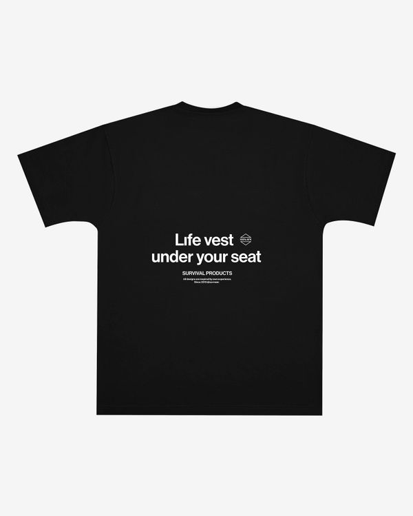 Футболка Life vest under your seat черная - фото 2