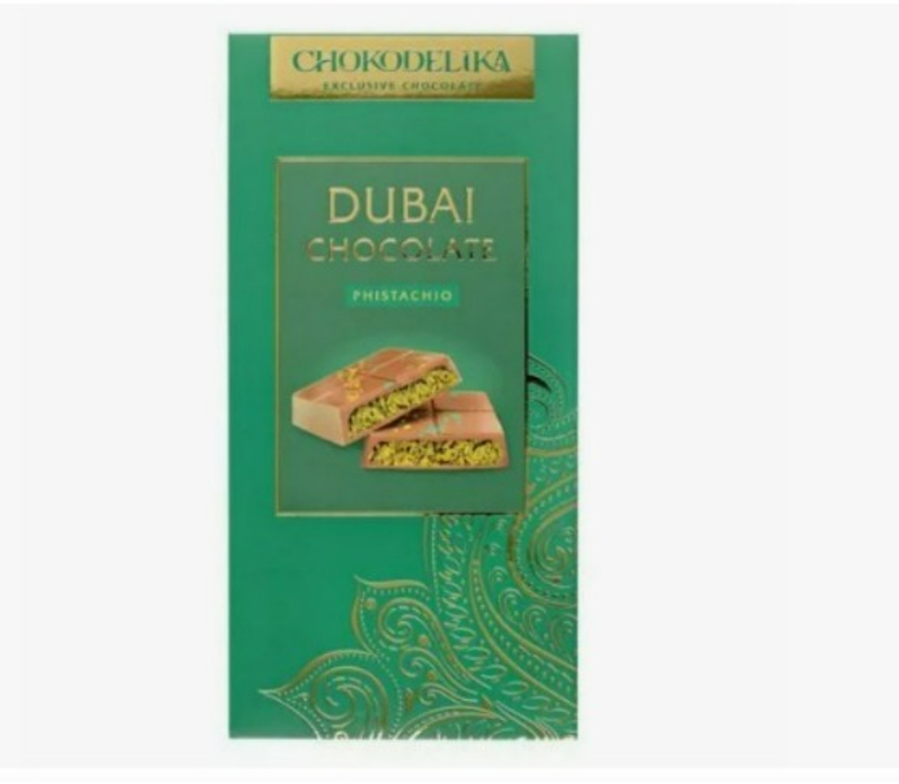 Шоколад молочный "Dubai Pistachio" с начинкой из фисташки 180гр*16шт