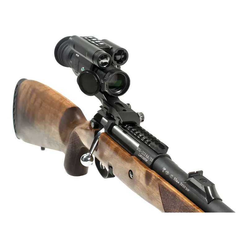 Цифровой прицел ночного видения ATAK ES3-LRF PRO (70-850) (с дальномером и креплением Picatinny) - вид сбоку на оружии