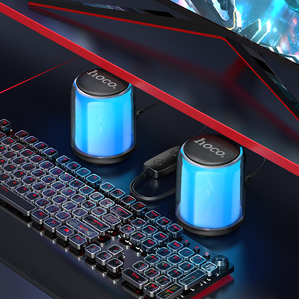 Колонка двойная Hoco BS56 с подсветкой