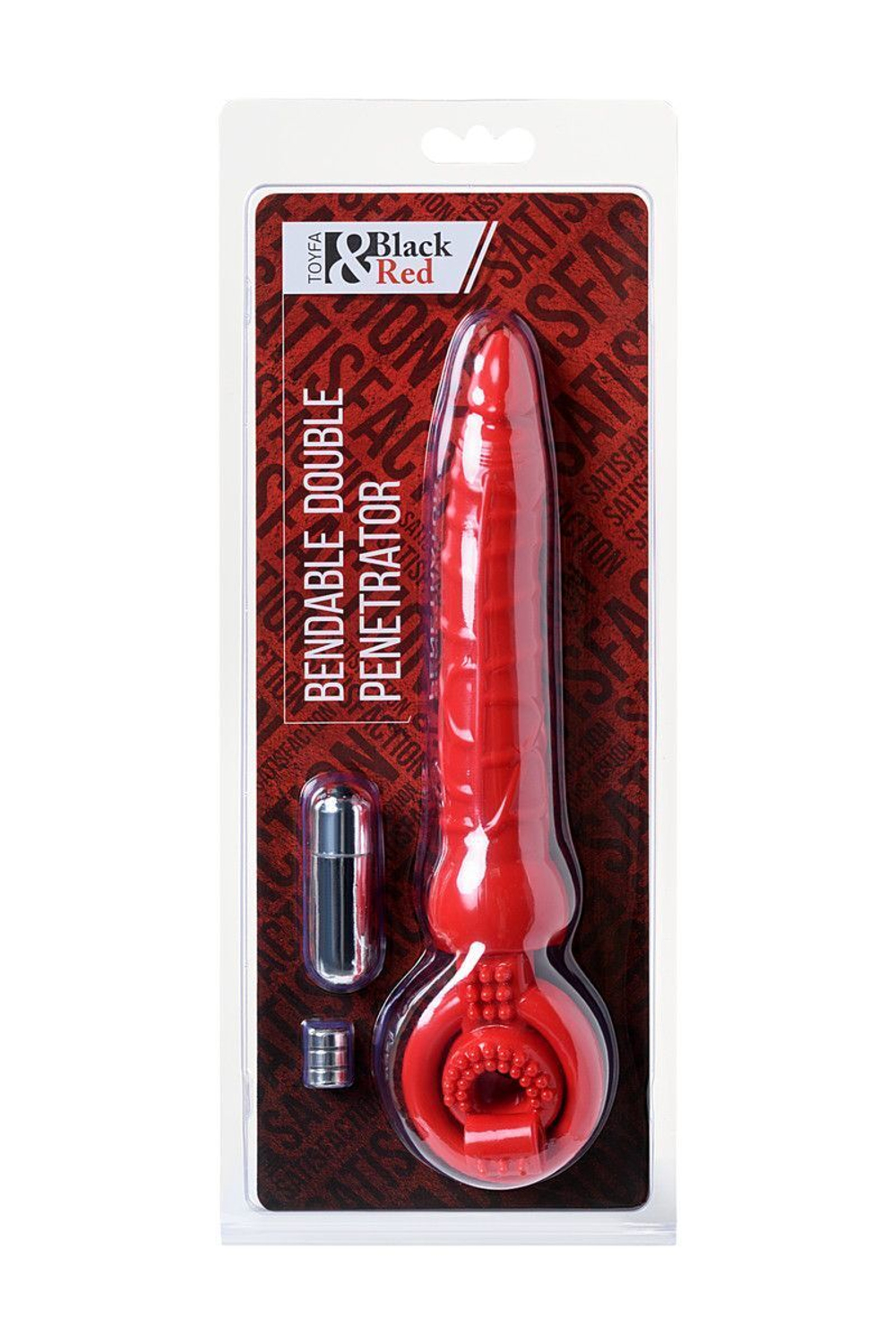 Красная вибронасадка Black&Red для двойного проникновения (Цвет: красный)
