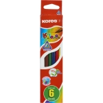 Карандаши цветные Kores Kolores 6 карандашей 6 цветов трёхгранные