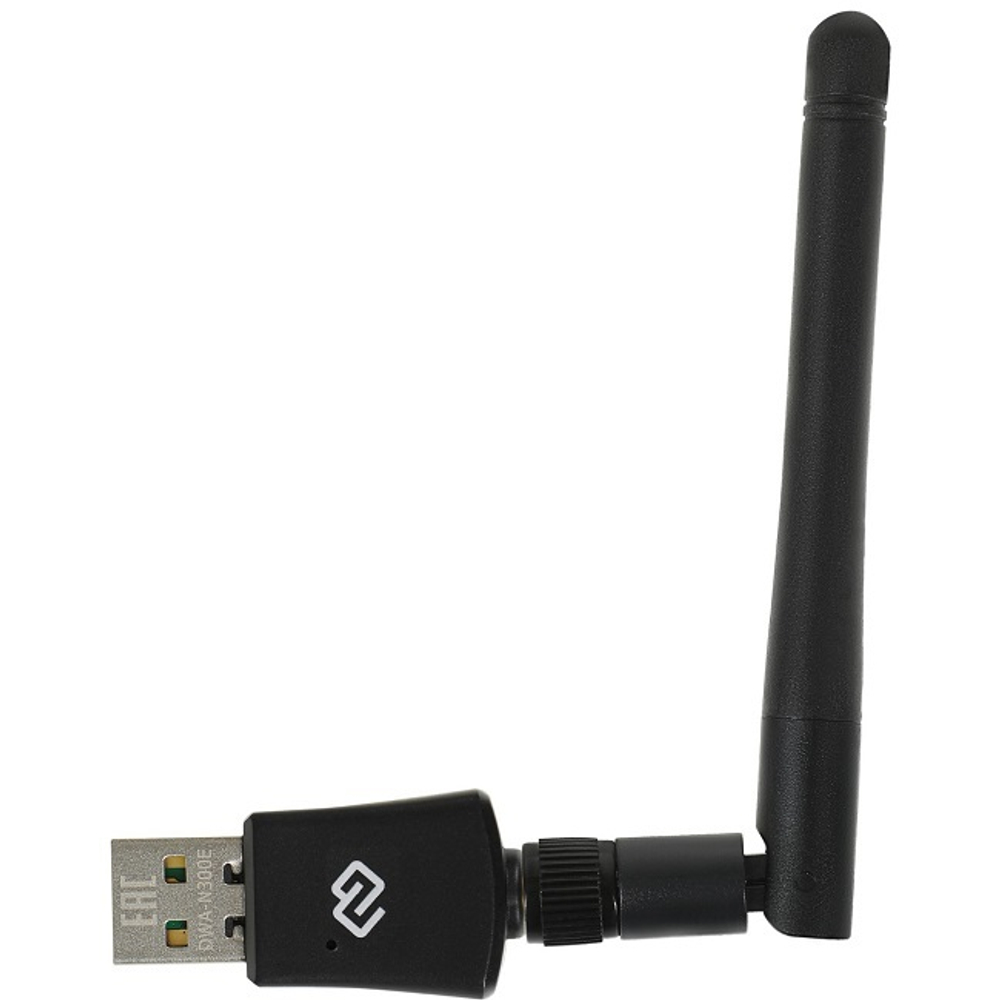 Сетевой адаптер Wi-Fi Digma N300, 802.11a, 2.4 ГГц, 300 Мбит/с, USB 3.2 (DWA-N300E)