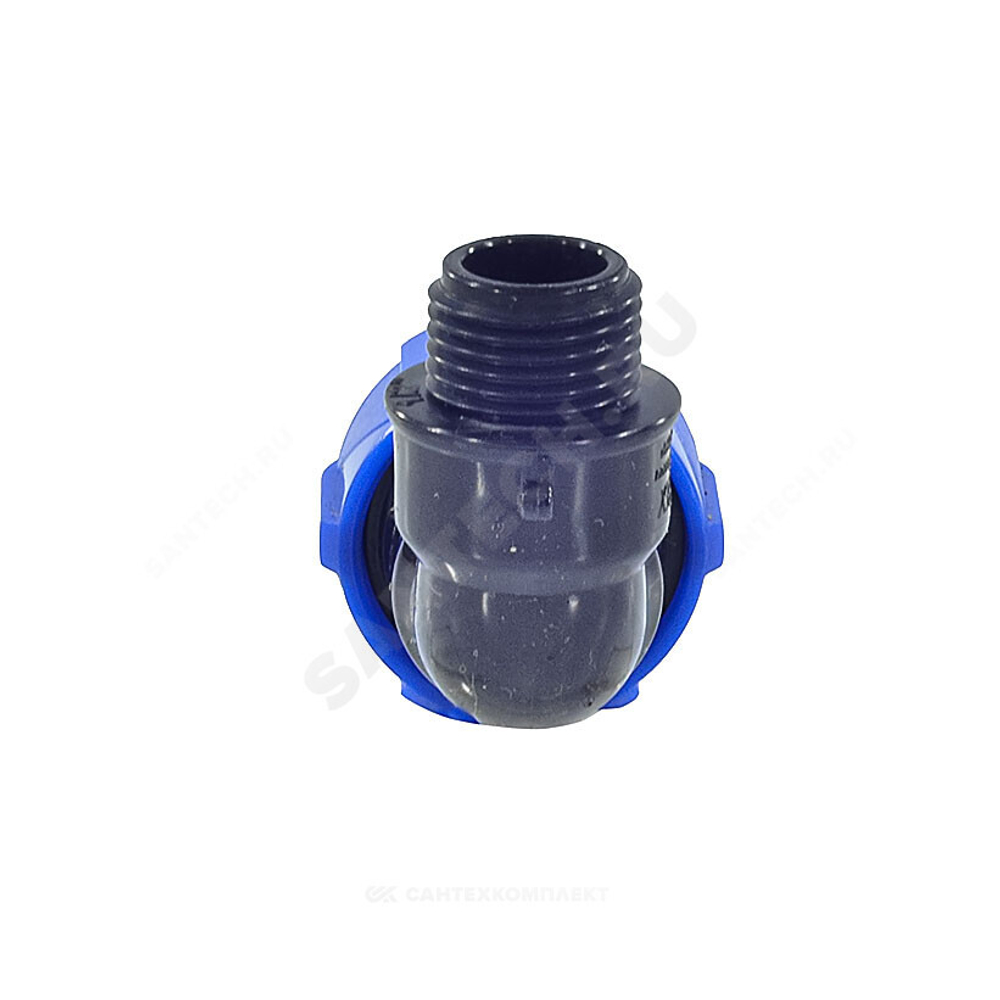 Отвод компрессионный ПЭ Дн 32х1/2"х90гр НР Ру16 VALFEX 1210012432012
