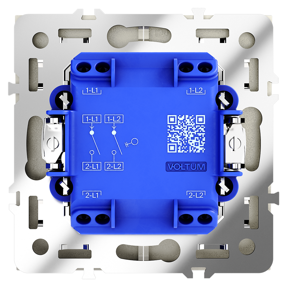Выключатель встраиваемый двухклавишный 10А, (шелк) Voltum S70 VLS020104