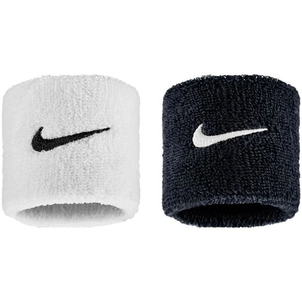 Напульсник теннисный Nike Swoosh 2P - black/white/black
