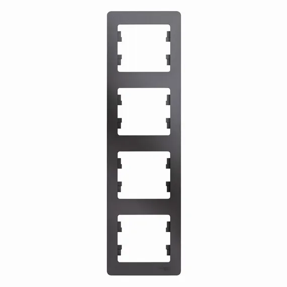 Рамка пластиковая на 4 поста вертикальная Systeme Electric Glossa Графит GSL001308