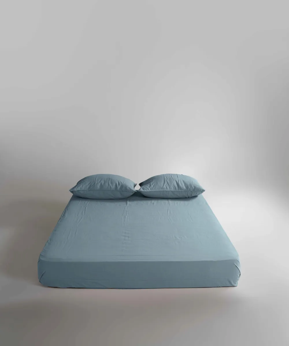 Lımasso КПБ 4 пр. Stonewashed Standart Mineral Blue пододеяльник 200*220, простынь 240*260, наволочки 50*70 2шт — фото 12