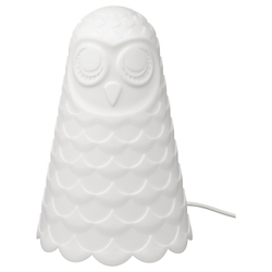IKEA SOLBO  (ИКЕА СОЛБО)  -  Лампа настольная LED - белый/сова 23 см