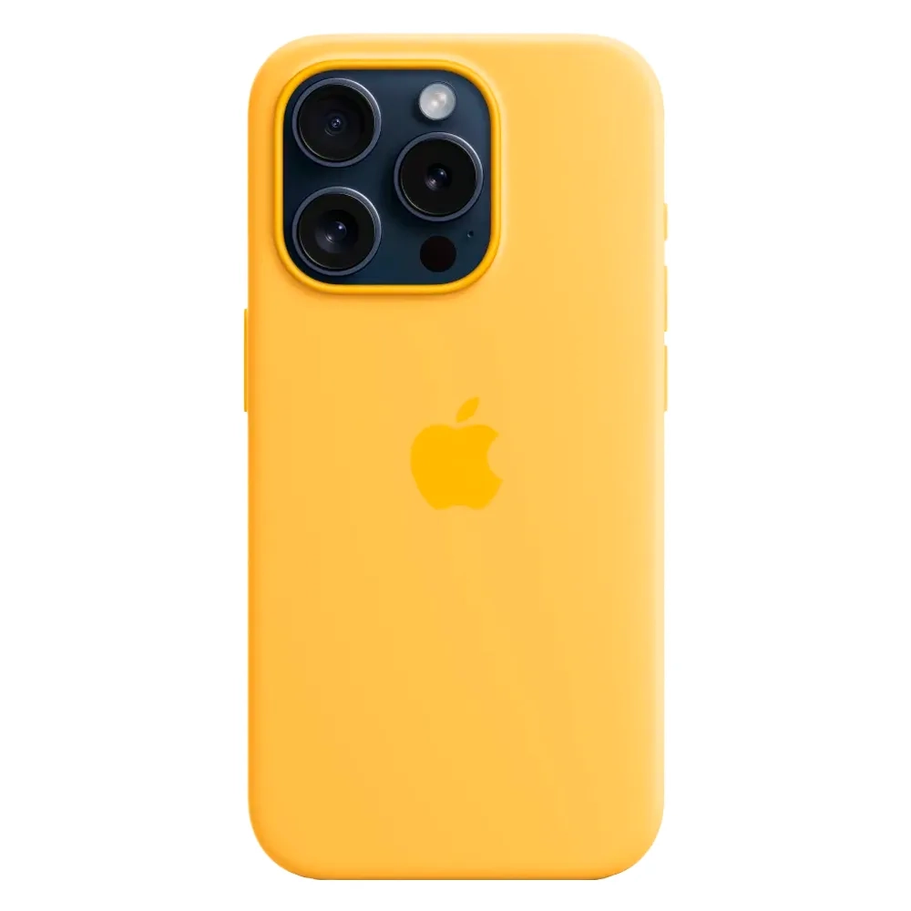 Силиконовый чехол с поддержкой MagSafe Apple Silicone Case для iPhone 15 Pro, Sunshine (Лучезарный желтый)
