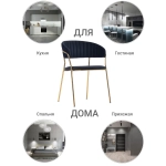 Комплект из 2-х стульев Bradex Home Turin чёрный с золотыми ножками