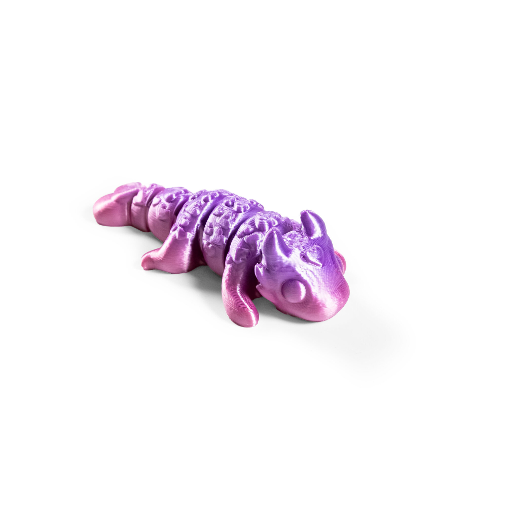 Игрушка-антистресс дракончик с сердцем, 3D печать, сиренево-розовый