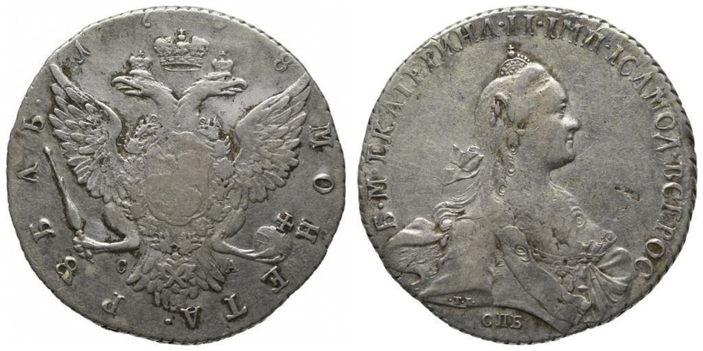 РУБЛЬ 1768 года, СПБ ТI-СА