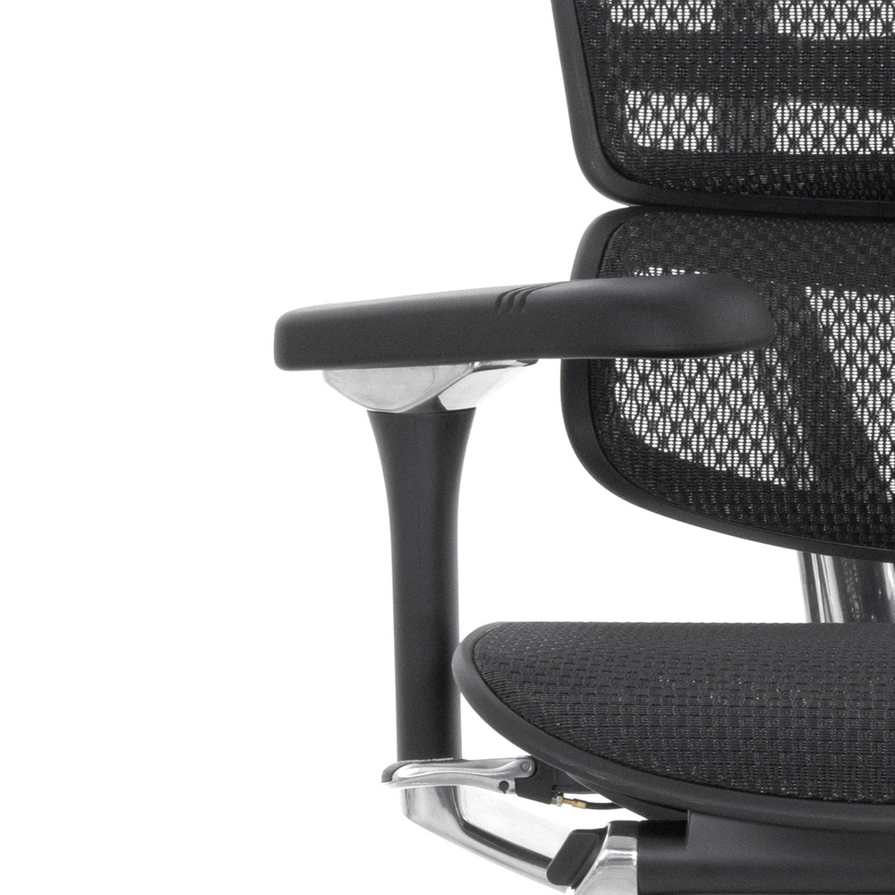 Кресло FALTO Ergohuman Luxury 2 с подножкой ( чёрный каркас /сетка чёрный T-168-B1 Black )