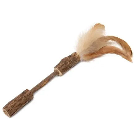 TRIOL NATURAL Игрушка для кошек из мататаби "Палочка с перьями", 120/260мм