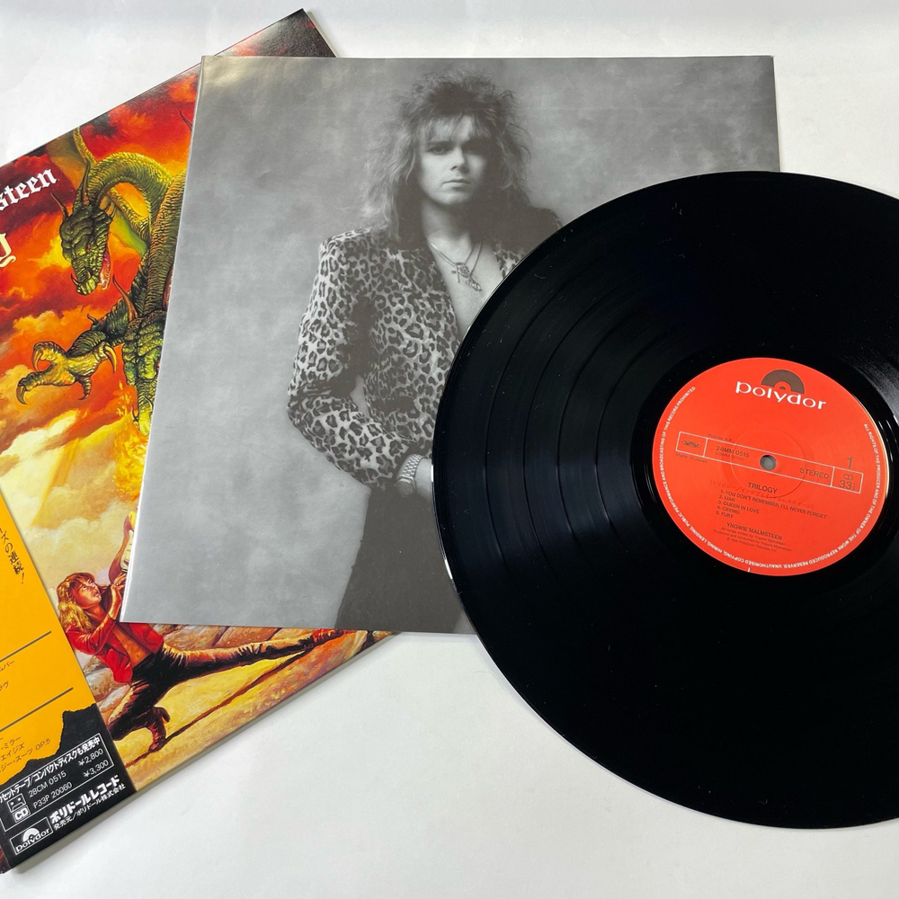 Винтажная виниловая пластинка LP Yngwie J. Malmsteen Ингви Мальмстин Трилогия Trilogy (Япония 1986) (Оби)