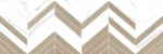 Настенная плитка Alma Ceramica TWU11TOK014 Tokio 200x600 белая / бежевая глянцевая с орнаментом