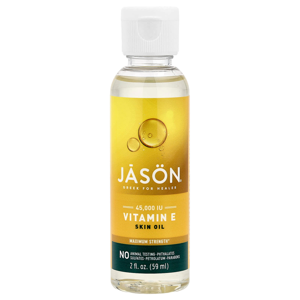 Jason Natural, Чистое натуральное масло для кожи, максимально эффективный витамин Е, 45 000 МЕ, 59 мл (2 жидких унции)