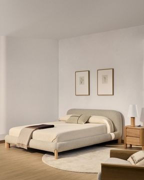 Кровать Odina La Forma из ткани букле цвета экрю 160 x 200 см
