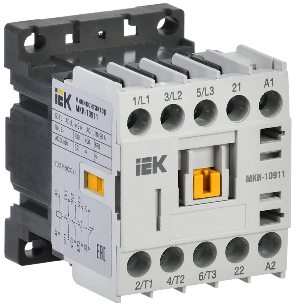 Миниконтактор МКИ-10911 9А 110В/АС3 1NC IEK Миниконтактор МКИ-10911 9А 110В/АС3 1NC IEK