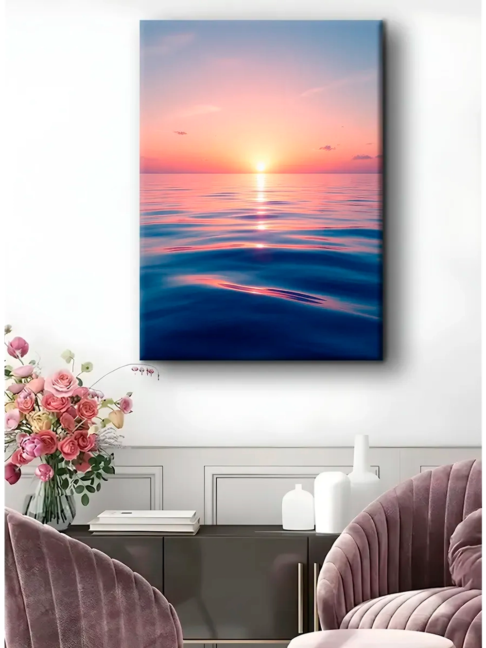 Картина Закат на море, для интерьера 30х40см 1шт.