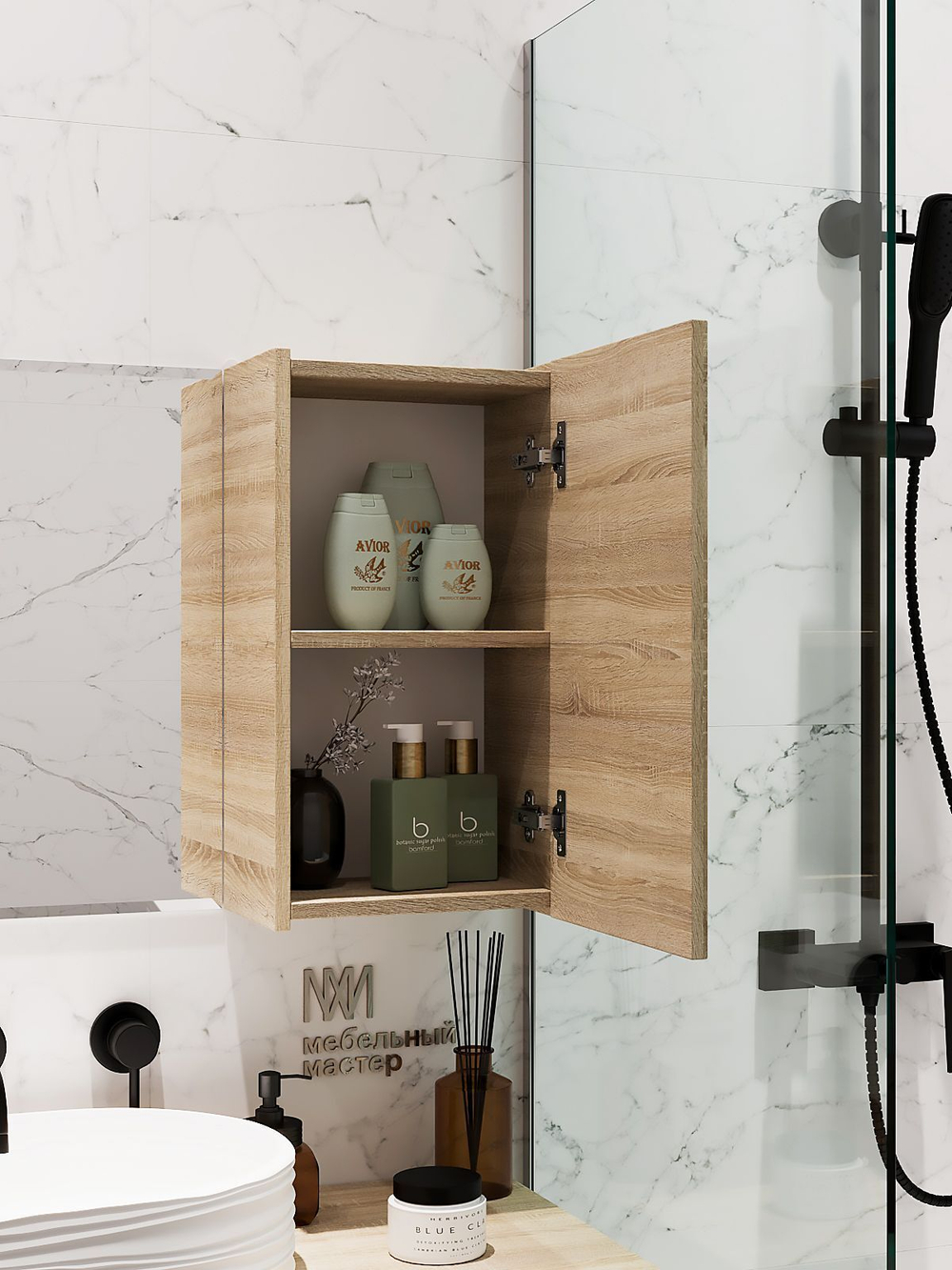 Шкаф универсальный навесной HOME Simple 54*20*30 Черный