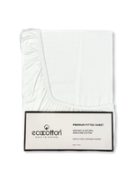 Сатиновая простынь на резинке EcoCotton 180х200 | белая