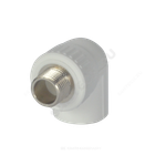 Угольник PP-R комбинированный белый Дн 25х1/2"х90гр НР ZFPCL