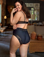 Трусики-слипы с высокой линией талии Soft lace (Размер: XL) (Цвет: телесный)