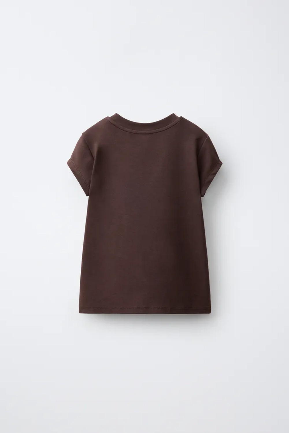 ZARA ФУТБОЛКА С КАМУФЛЯЖНОЙ НАШИВКОЙ, КОРИЧНЕВЫЙ