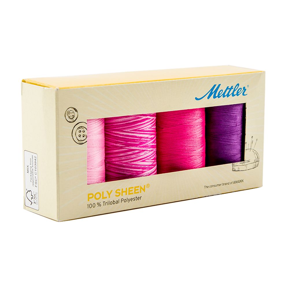 Нитки швейные (набор) Mettler Poly Sheen, 4 шт, PS4BLOSSOM-KIT
