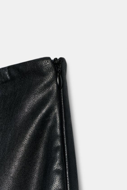 ZARA ДЛИННАЯ ЮБКА ИЗ ИСКУССТВЕННОЙ КОЖИ, ЧЕРНЫЙ
