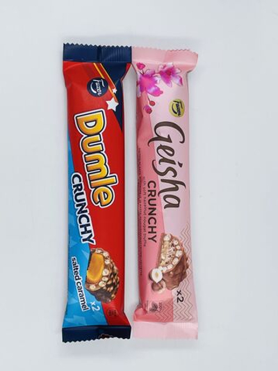 Fazer Батончики с воздушным рисом в шоколаде Geisha Crunchy и Dumle Crunchy (50 г+55 г) 105 г (из Финляндии)