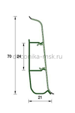 Плинтус напольный Деконика Д70 210 Дуб пепельный (70х21х2200 мм) Deconika