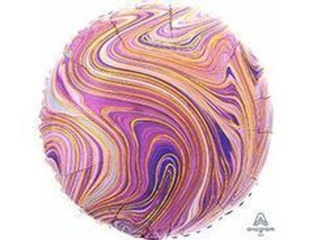 AN Шар круг 18" Мрамор Purple фиолетовый (БГ-15)