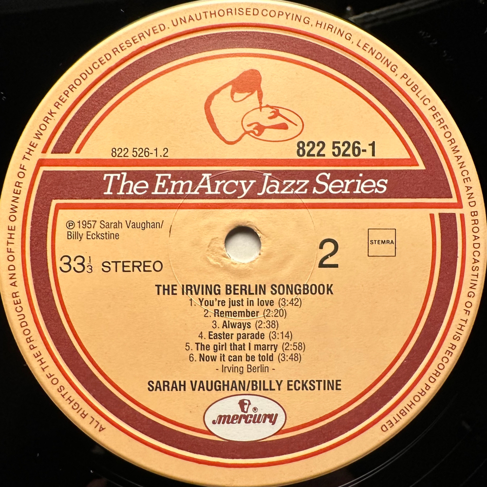 Sarah Vaughan & Billy Eckstine - The Irving Berlin Songbook (Европа 1984г.)