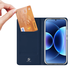 Чехол книжка из PU кожи синего цвета для Xiaomi 17 Pro Max, серия Skin Pro Series от Dux Ducis