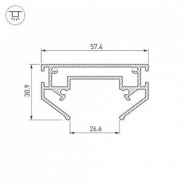 Профиль-держатель для натяжных потолков 2м 039173 серебристый MAG-STRETCH-ORIENT-2620-2000 Arlight